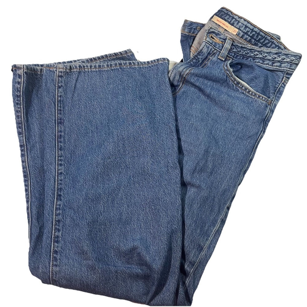 Levi's Ribcage Wide Leg Women's Jeans, 27x32‎ Blue Med Wash No Back Pockets Cute